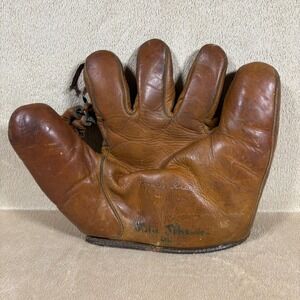 1940 Denkert Frankie Crosetti Autograph Model 61-054 Leather Baseball‎ Glove VTG